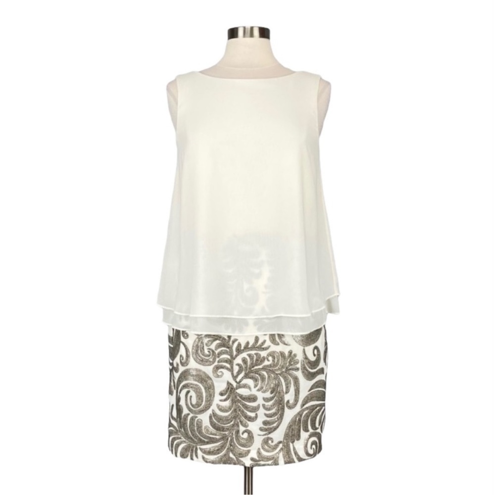 Laundry by Shelli Segal Chiffon Sequin Dress NWT